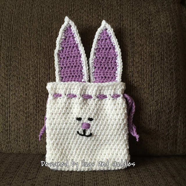 Ravelry Crochet Drawstring Bunny Bag pattern by Jennifer Guterson