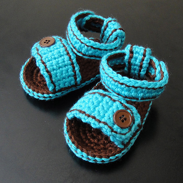Sporty Stitched Button Baby Sandals
