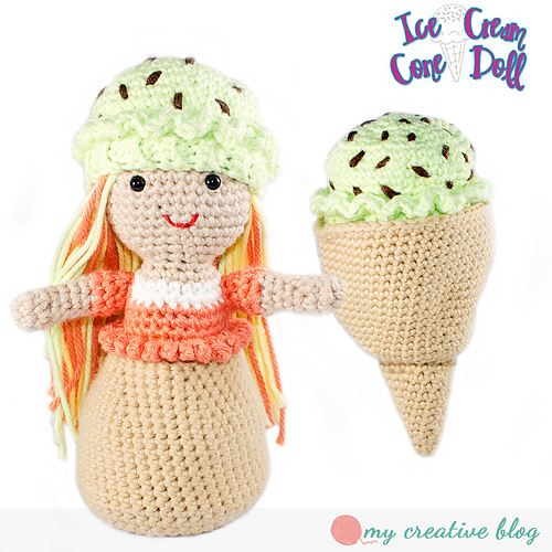 Ravelry Ice Cream Cone Doll pattern by The Ginger Hooker