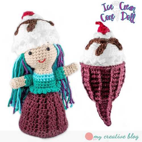 Ravelry Ice Cream Cone Doll pattern by The Ginger Hooker