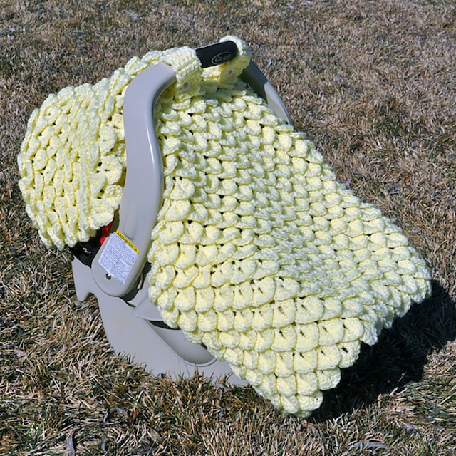 Crocodile Stitch Car Seat Canopy Baby Blanket