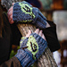 Bird Patterned Fingerless Mitts pattern 