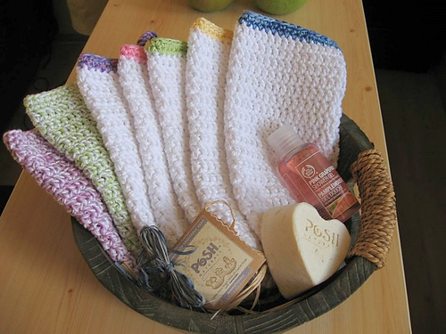 Bath Collection - Almond Double Crochet Bath Mitt photo 7