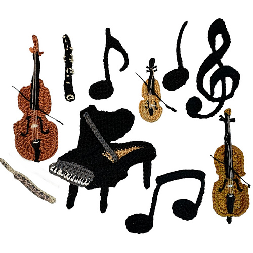 Music Instrument crochet applique
