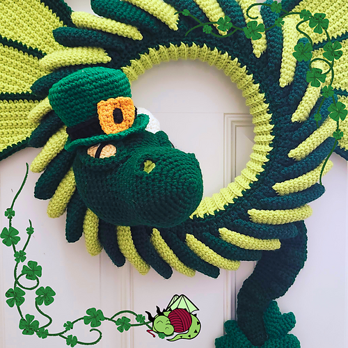 Shamrock Dragon Wreath Flair