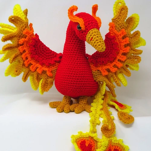 79 Free Crochet Fantasy Creatures 34 Ember Phoenix Amigurumi Free Crochet Pattern