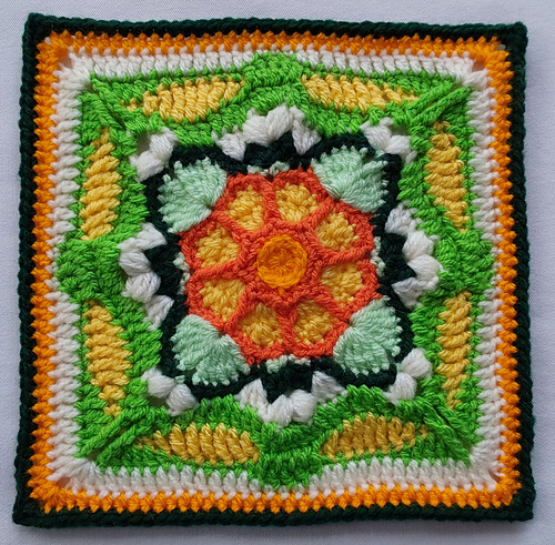 Blue Cascade Afghan Square photo 3