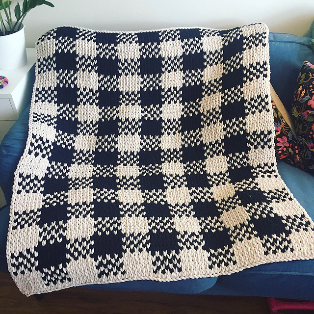 Ravelry Buffalo Plaid Blanket pattern by I Love My Blanket