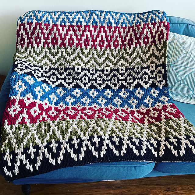 Ravelry Transitions Mosaic Blanket pattern by I Love My Blanket