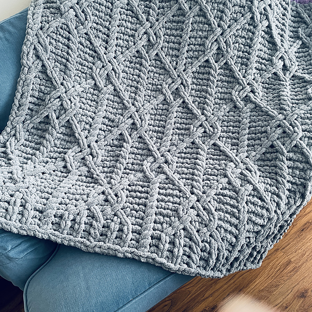 Ravelry Celtic Knot Lattice Blanket pattern by I Love My Blanket