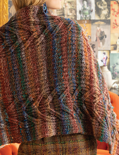 blooming brioche shawl