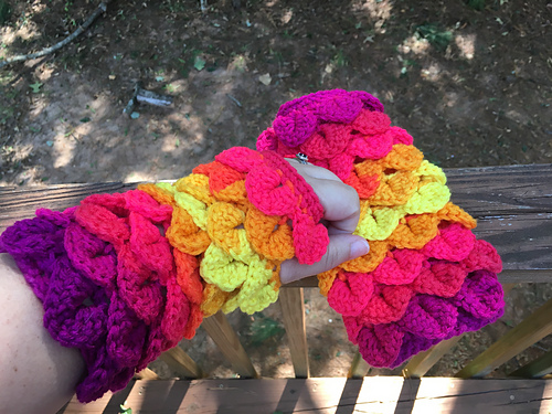 Crocodile Stitch Fingerless Gloves photo 5