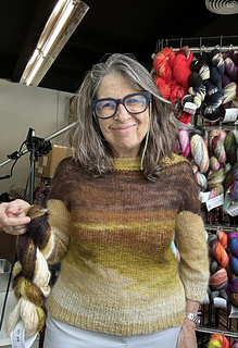 Scene from our factory... lots of shades of Mohair Ombre 2 Ply behind me