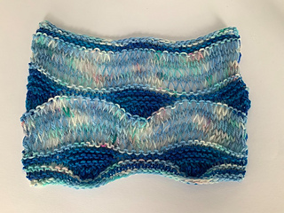 Swatch using Merino Cloud 701 and 603--Elongated Stitch Version