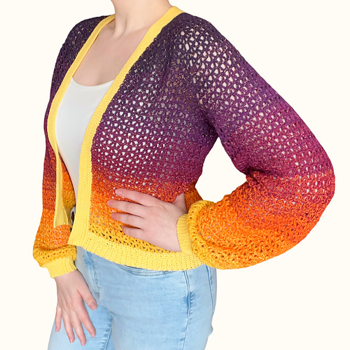 Ombré V-Stitch Cardigan