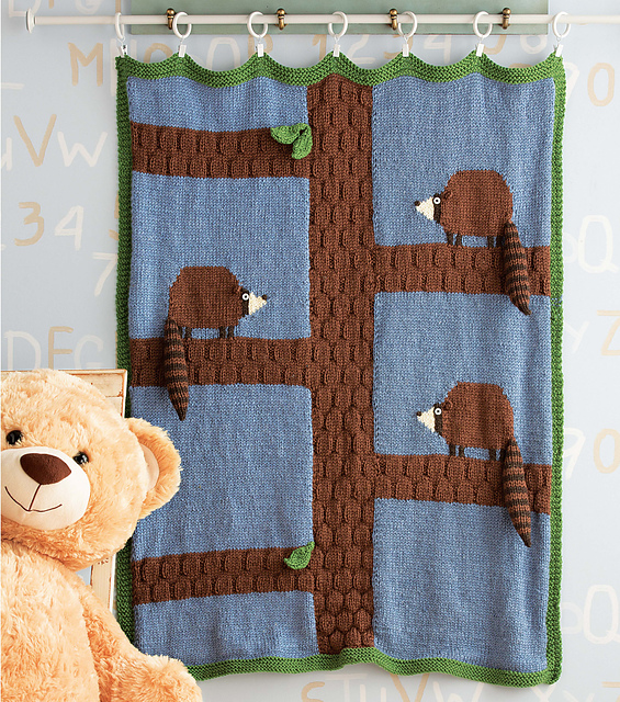 Pattern Print Raccoon Hooded Blanket main image 1