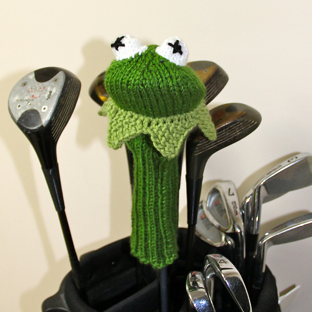Ravelry Kermit the Frog Golf Club Cover pattern by Tracey Rediker