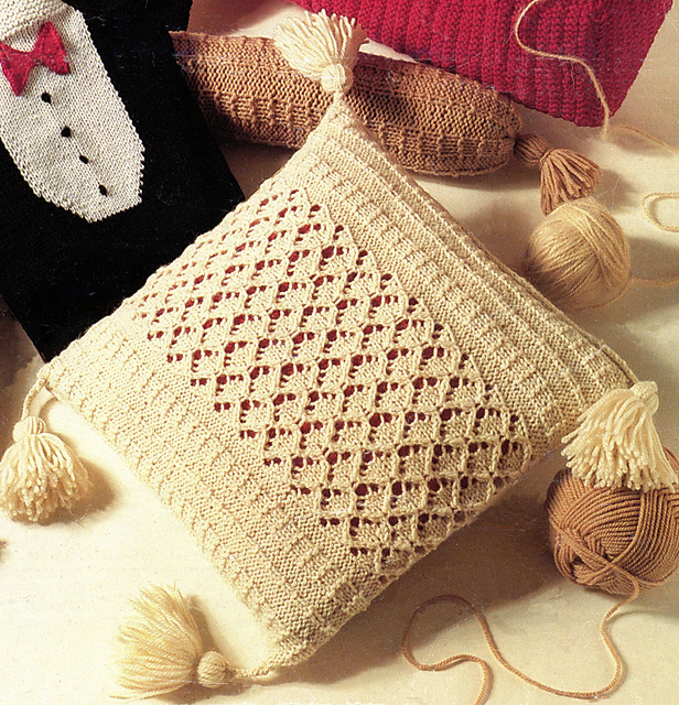 Ravelry Aran Cushion Cover pattern by Watmoughs Knitting Studio