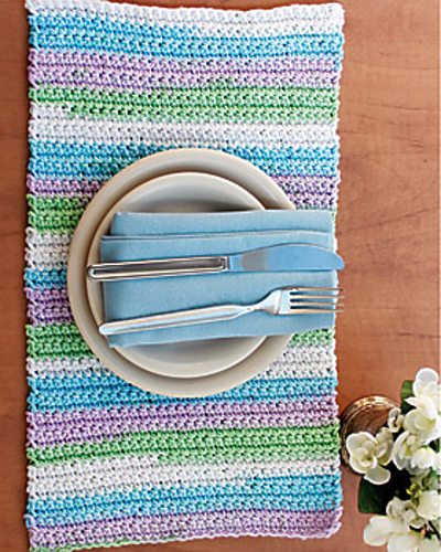 Stripes Placemat (crochet) photo 3
