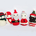 Christmas Amigurumi Santa, Mrs Claus and Elf pattern 