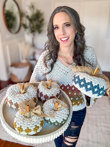 Diamond Granny Stitch Crochet Pumpkin photo 4