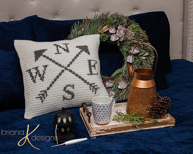Ravelry Compass Pillow Cover Pattern By Briana K Designs