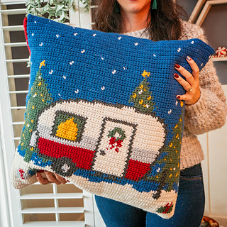 Ravelry: Holiday Camper Crochet Pillow pattern by Briana K Designs