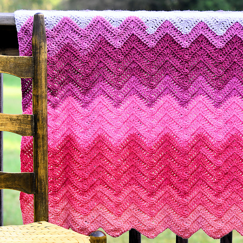 Ravelry Double Crochet Chevron Baby Blanket pattern by Kim Guzman