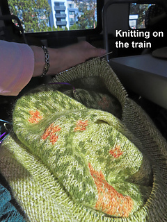 Knitting on the train