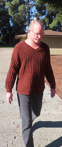 Denny modeling sweater for Tristyn.