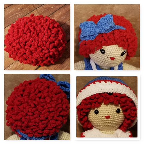Ravelry Pookie's Rag Doll Hair Cap pattern by Kelli's Kreations