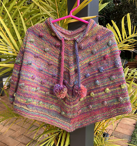 Popcorn Double Knit Poncho - Saffron main image 1