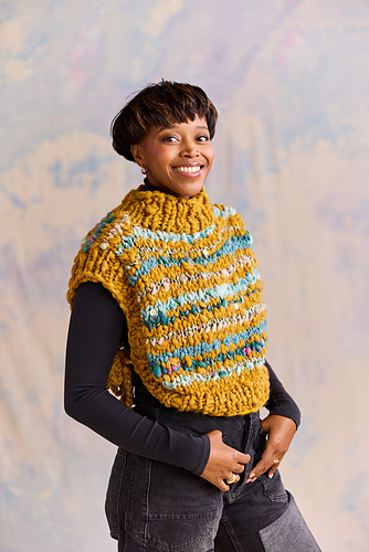 Føler Groovy Side Tie Vest - Knit Collage