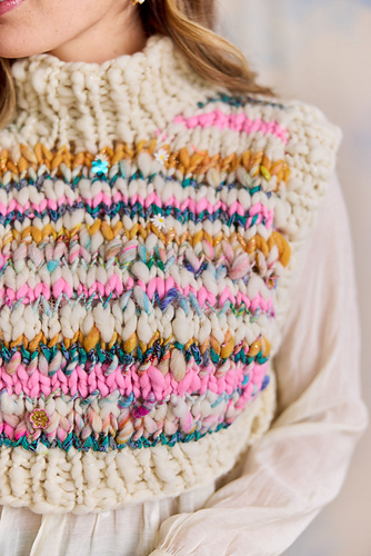 Føler Groovy Side Tie Vest - Knit Collage