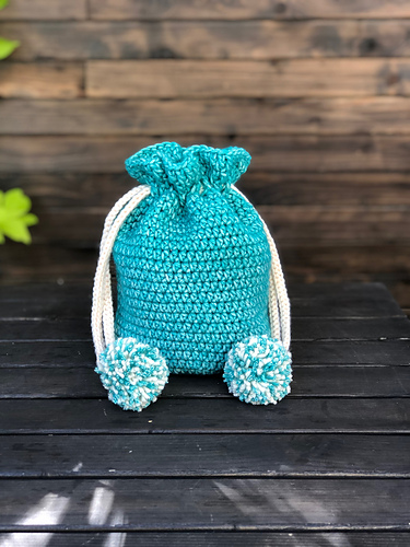 Drawstring Pom Pom Bag photo 5