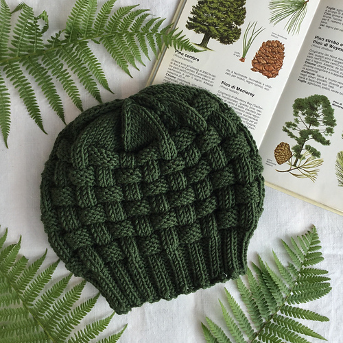 Ravelry Basket hat pattern by Knitting For Breakfast