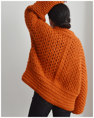 Stor Oransje Cardigan - KNITSAFARI