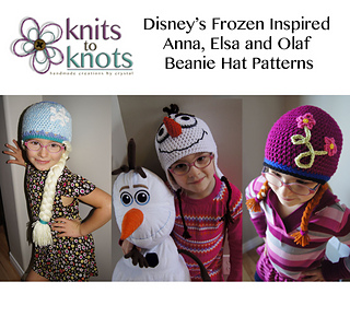 Frozen Elsa Anna and Olaf Hats pattern 
