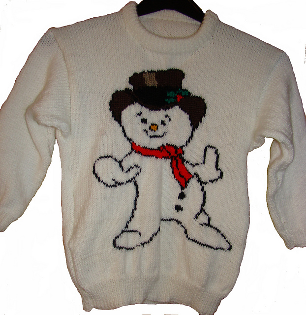 Ravelry Christmas Snowman Jumper / Sweater Knitting Pattern 5 pattern