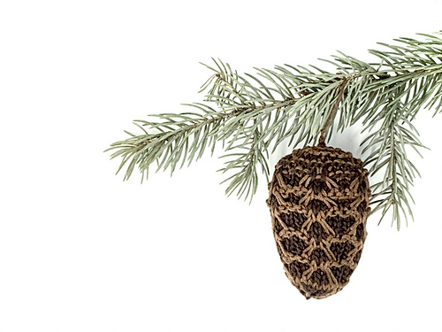 Knitted Pinecone Ornaments - Jesie Ostermiller