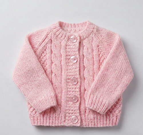 Cable and Moss Baby Cardigan