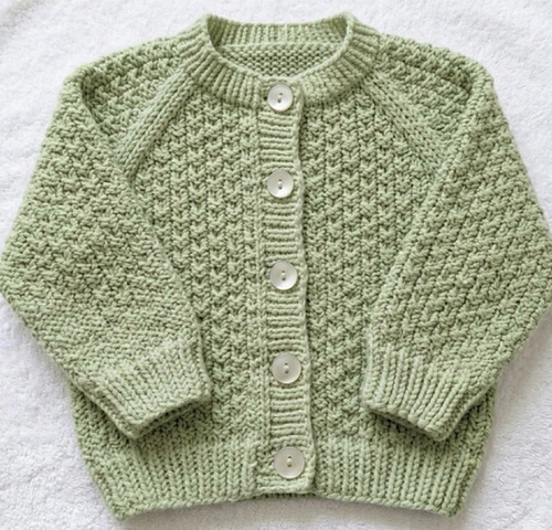 Double Moss Baby Cardigan