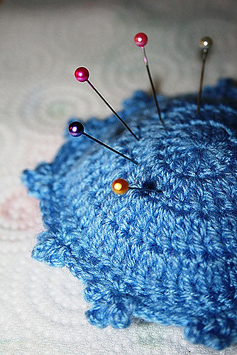 Blue Pincushion with a Clover Edging photo 2