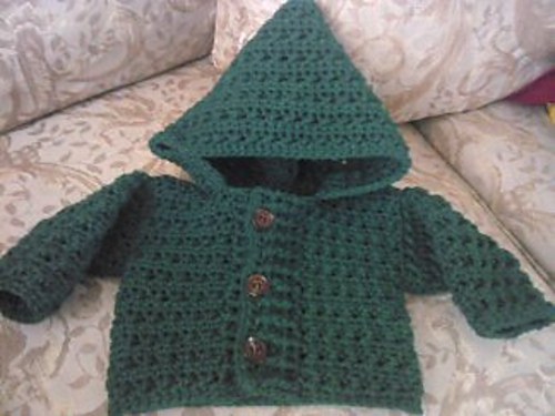 Boys Hooded Button Front Chunky Crochet Cardigan photo 7