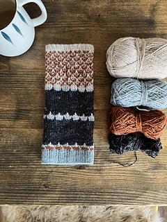 images shows the matching wrist warmers