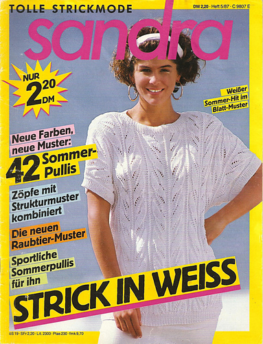 Catalogue Vintage De Modèles De Tricot SANDRA - Édition 1987 En Allemand, Occasion, Modèles Variés