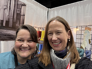 Knit City Vancouver 2025 
Melissa (Alley Cat Yarns founder) and me