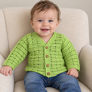 Matching Apple Baby Cardigan pattern NB-3Y available separately