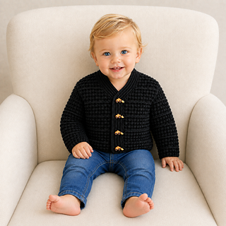 Aaron baby textured cardigan 0-3Y available as a separate pattern