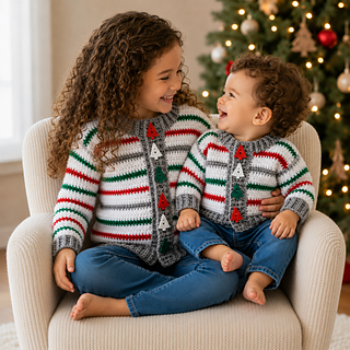 Chrissy Christmas Cardigan 0-10Y available as a separate pattern